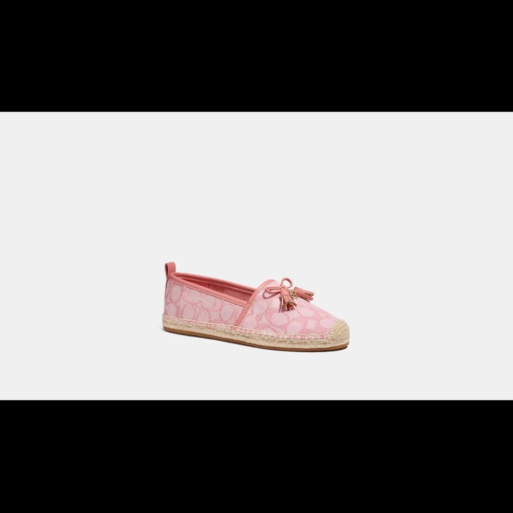 Coach Pink Espadrille Slippers with Tassel